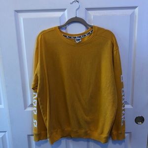 PINK Oversized Yellow Crewneck